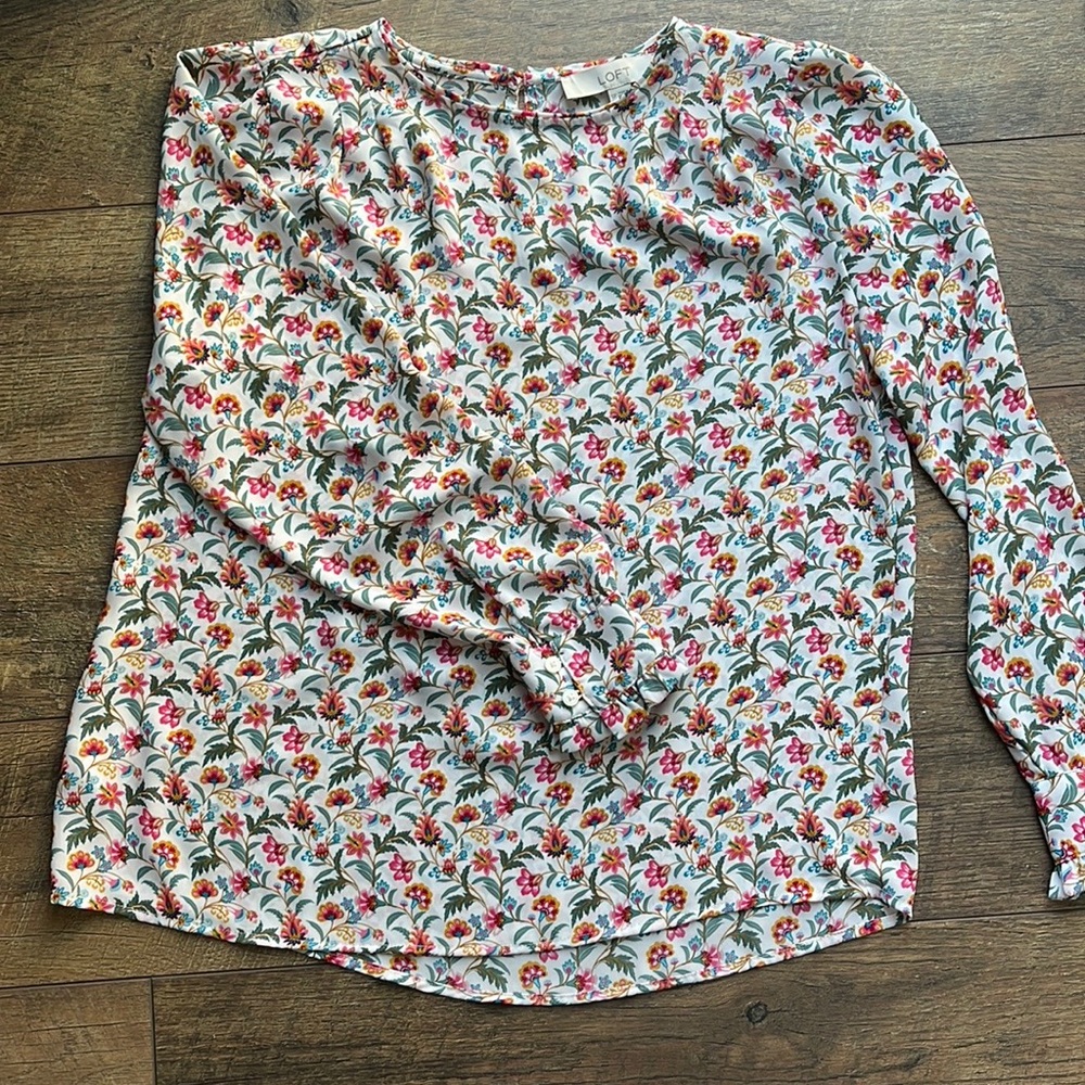 Loft | Floral Long Sleeve Blouse - SP